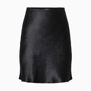 Babaton Black Satin Slip Skirt
